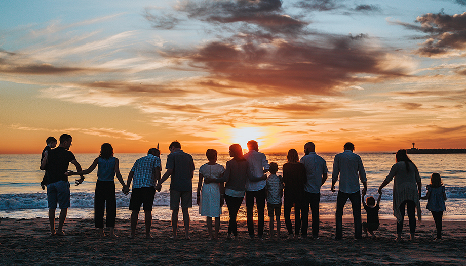 Familia en la playa.