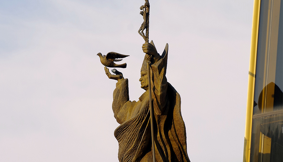 Bild des Heiligen Johannes Paul II. im Heiligtum der Göttlichen Barmherzigkeit in Krakau.