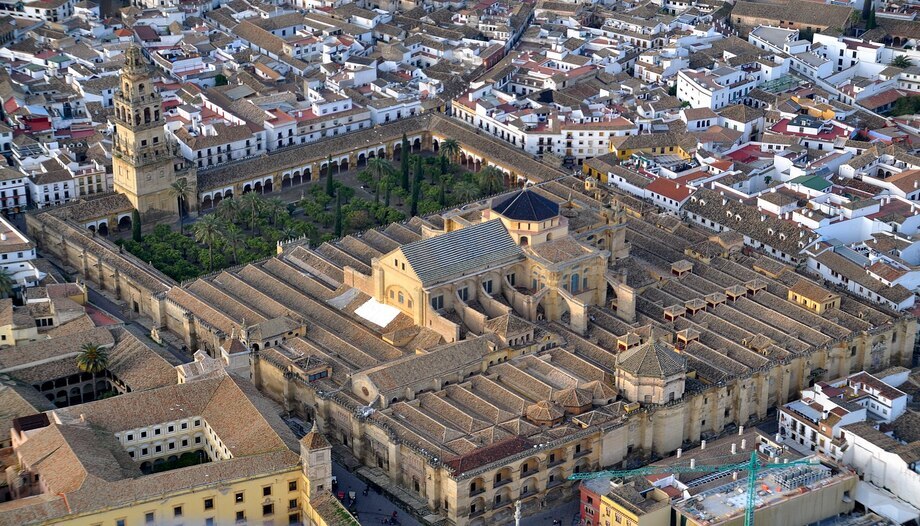 Mosque-Cathedral of Cordoba from the air. Saints Rodrigo and Salomon.