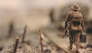 Kriegsführung durch Soldaten.