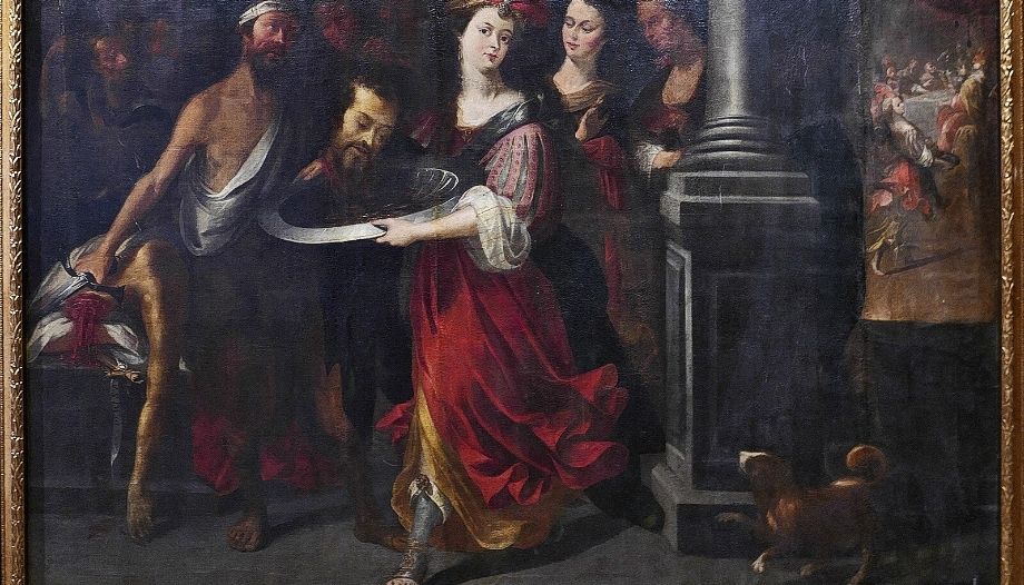 Salomé lleva la cabeza del Bautista a Herodes.