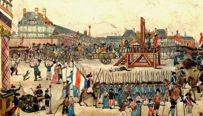 Ejecución de Robespierre en Francia, en 1794.