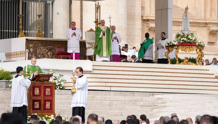 Papa León XIV en la Misa del Jubileo de la Espiritualidad Mariana.
