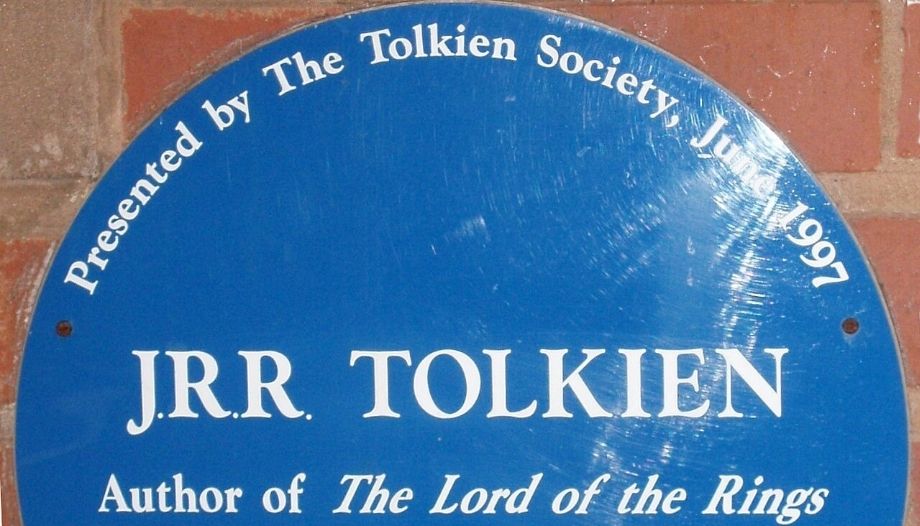 Placa sobre Tolkien en Birmingham.