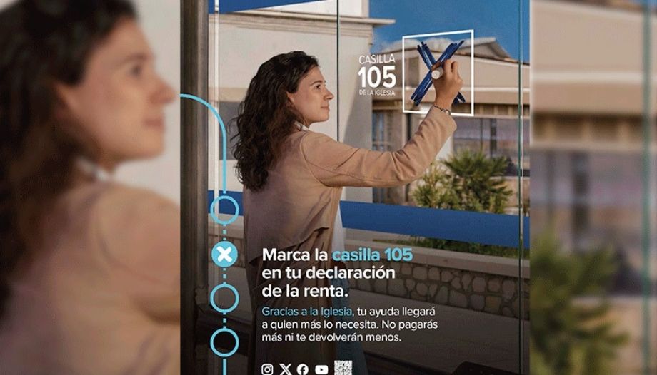 Línea 105 Xtantos, marcar la X a favor de la labor de la Iglesia.