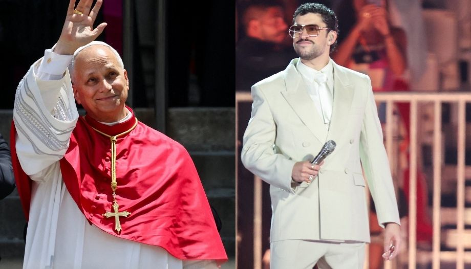 Papa León XIV, y el cantante Bad Bunny.